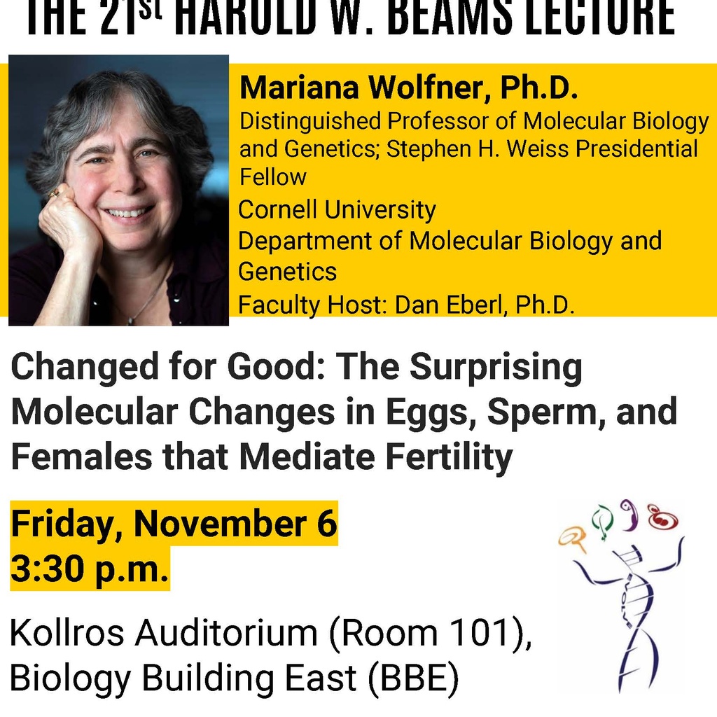 The 21st Harold W. Beams Lecture: Mariana Wolfner, PhD promotional image